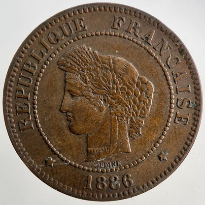 1886 France 5 Centimes Coin | Very High Grade