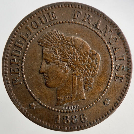 1886 France 5 Centimes Coin | Very High Grade