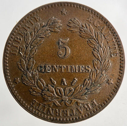 1886 France 5 Centimes Coin | Very High Grade