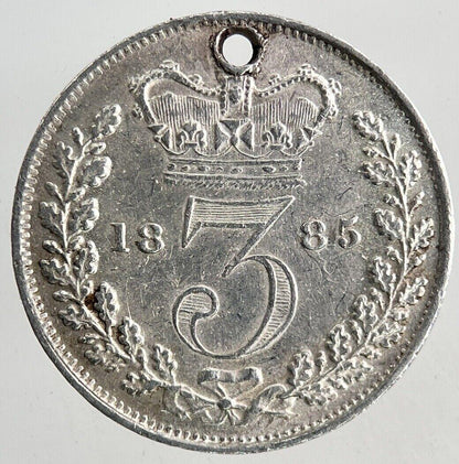 1885 Victoria Threepence Silver Coin | Very High Grade
