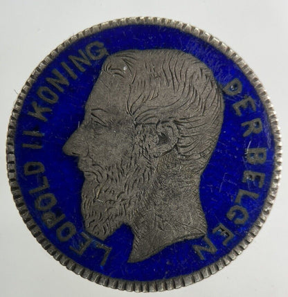 1886 Belgium 1 Franc Silver Colourised Coin | Collectable Grade