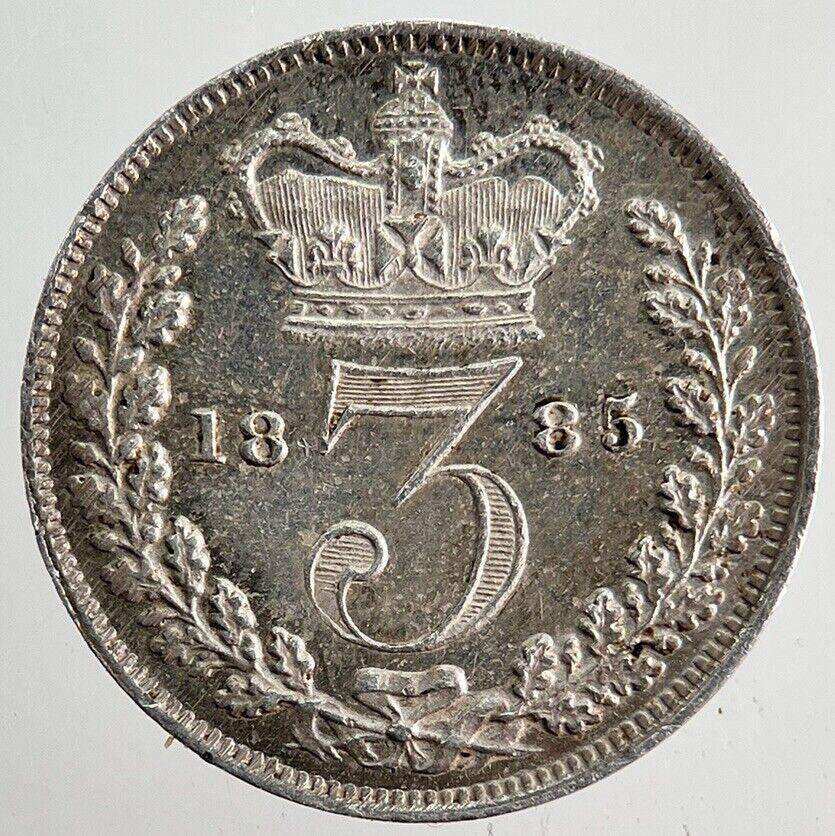 1885 Victoria Threepence Silver Coin | Very Fine Grade