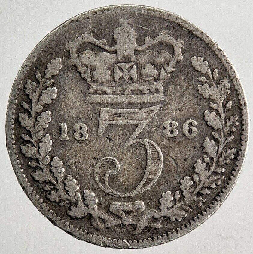 1886 Victoria Threepence Silver Coin | Collectable Grade | a8112