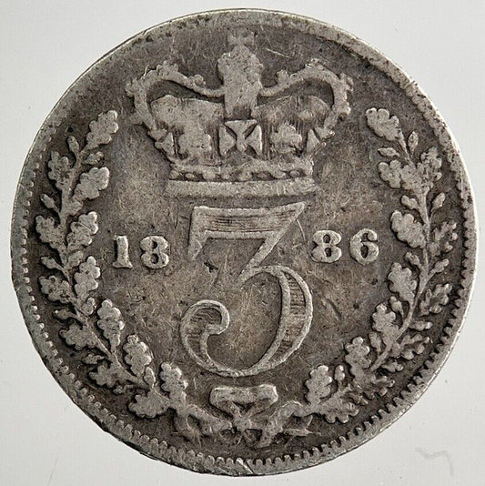 1886 Victoria Threepence Silver Coin | Collectable Grade | a8112