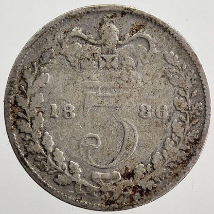 1886 Victoria Threepence Silver Coin | Collectable Grade | a7588