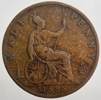 1886 Victoria Half-Penny Coin | Collectable Grade | a7433