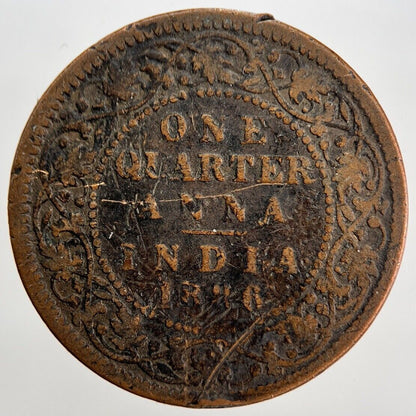 1886 India 1/4 One Quarter Anna Coin | Fair Grade | a1125