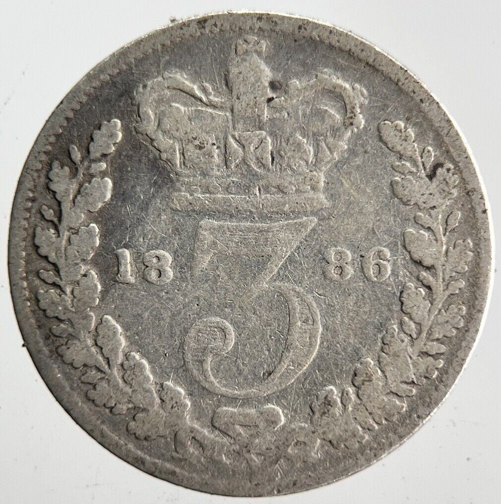 1886 Victoria Threepence Silver Coin | Collectable Grade | a4605