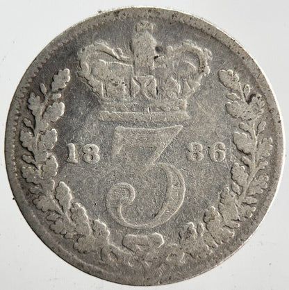 1886 Victoria Threepence Silver Coin | Collectable Grade | a4605