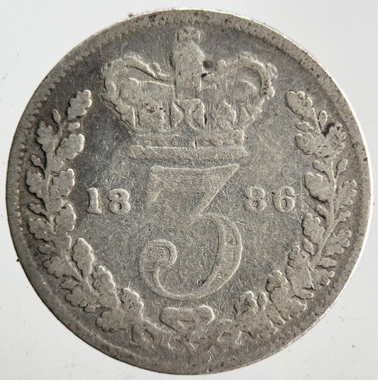 1886 Victoria Threepence Silver Coin | Collectable Grade | a4605