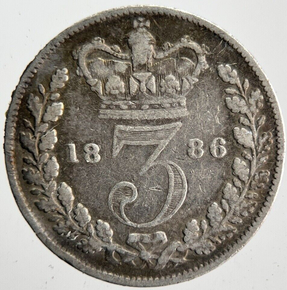 1886 Victoria Threepence Silver Coin | Collectable Grade | a4604