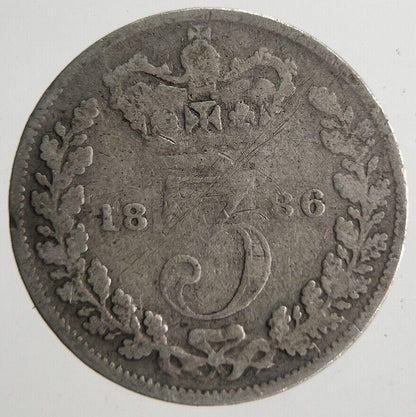 1886 Victoria Threepence Silver Coin | Collectable Grade | a4552