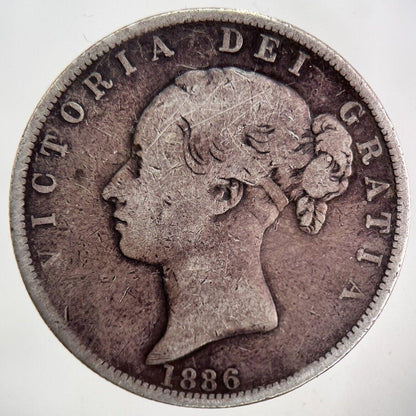 1886 Victoria Half-Crown Silver Coin | Fine Collectable Grade