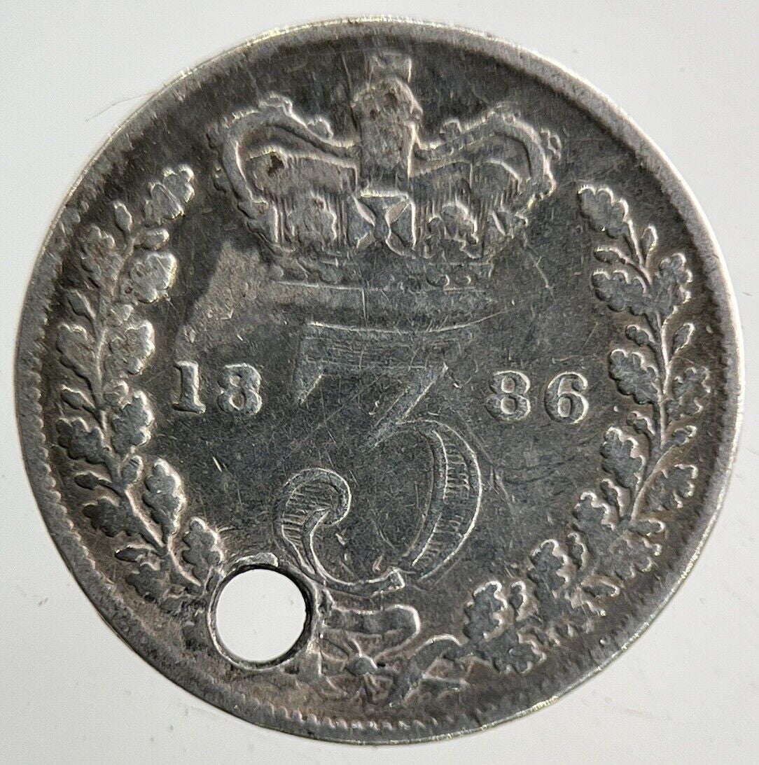 1886 Victoria Threepence Silver Coin | Fine Collectable Grade