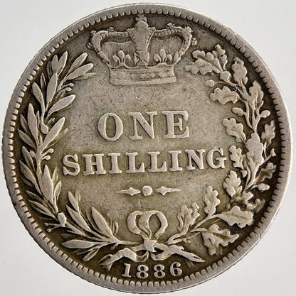 1886 Victoria One Shilling Silver Coin | Fine Collectable Grade | a9709