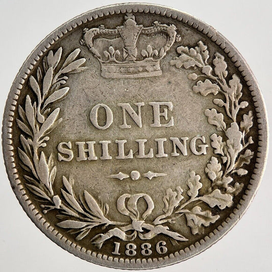 1886 Victoria One Shilling Silver Coin | Fine Collectable Grade | a9709