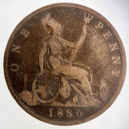 1886 Victoria One Penny Coin | Collectable Grade