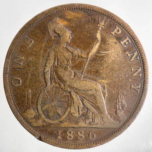 1886 Victoria One Penny Coin | Fine Collectable Grade