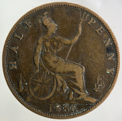 1886 Victoria Half-Penny Coin | Fine Collectable Grade
