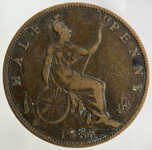 1886 Victoria Half-Penny Coin | Fine Collectable Grade