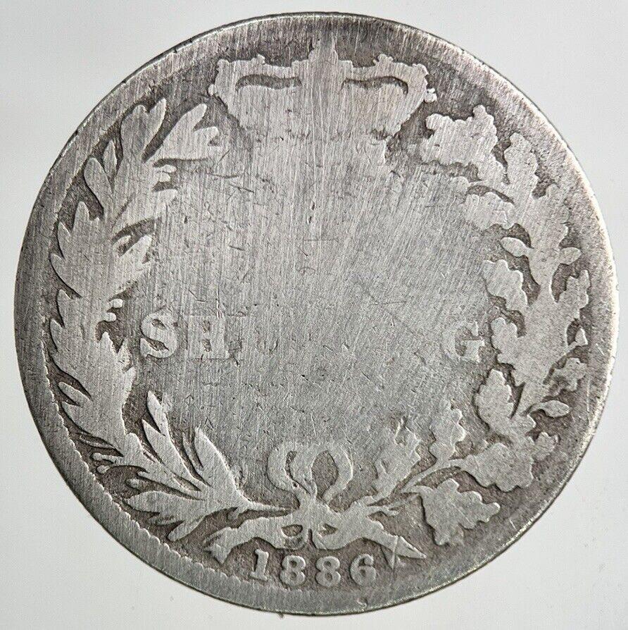 1886 Victoria Shilling Silver Coin | Fair Grade