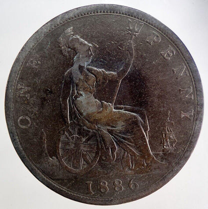 1886 Victoria One Penny Coin | Fine Collectable Grade