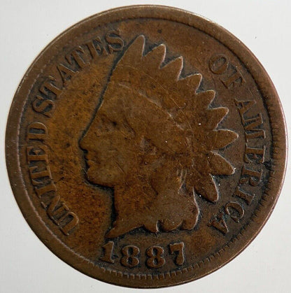 1887 US USA Indian Head One Cent Coin | Collectable Grade