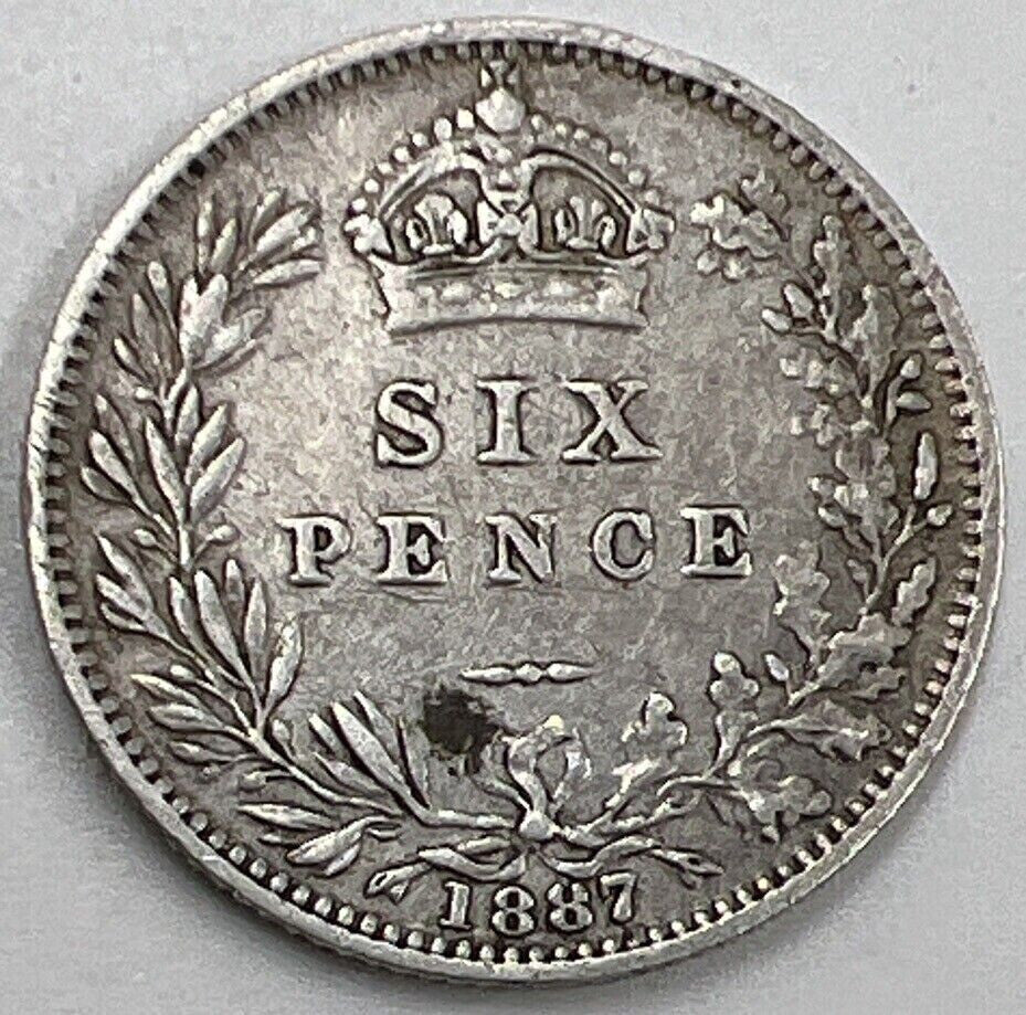 1887 Sixpence | British Silver Coin | Victoria | Fine Collectable Grade | a730