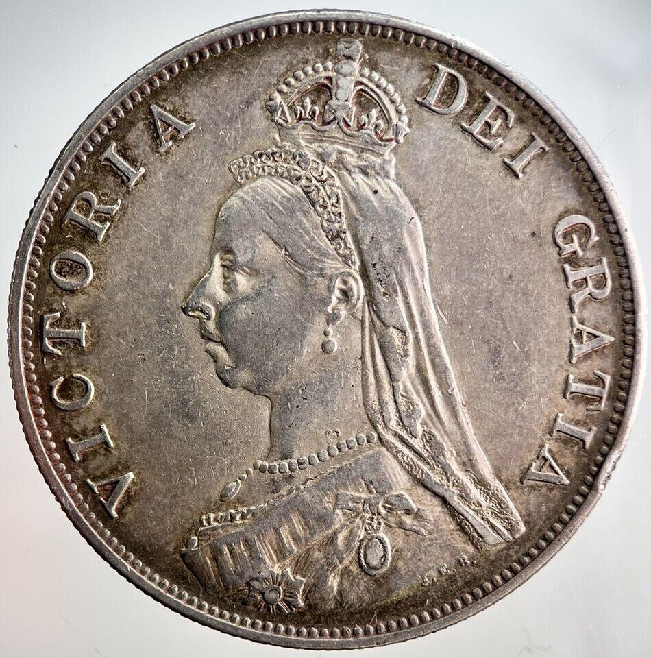 1887 Victoria Double Florin Silver Coin | Very Fine Grade | a486