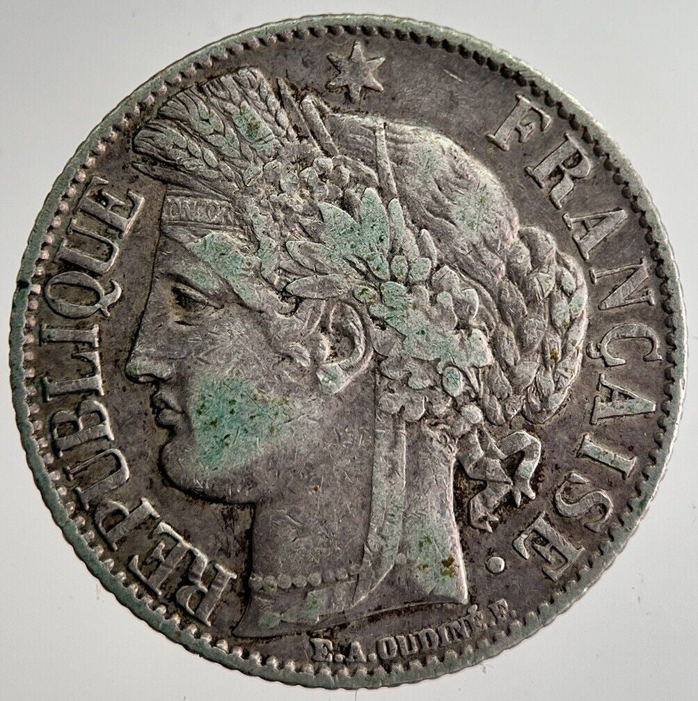 1887 France 1 Franc Silver Coin | Fine Collectable Grade | a8587