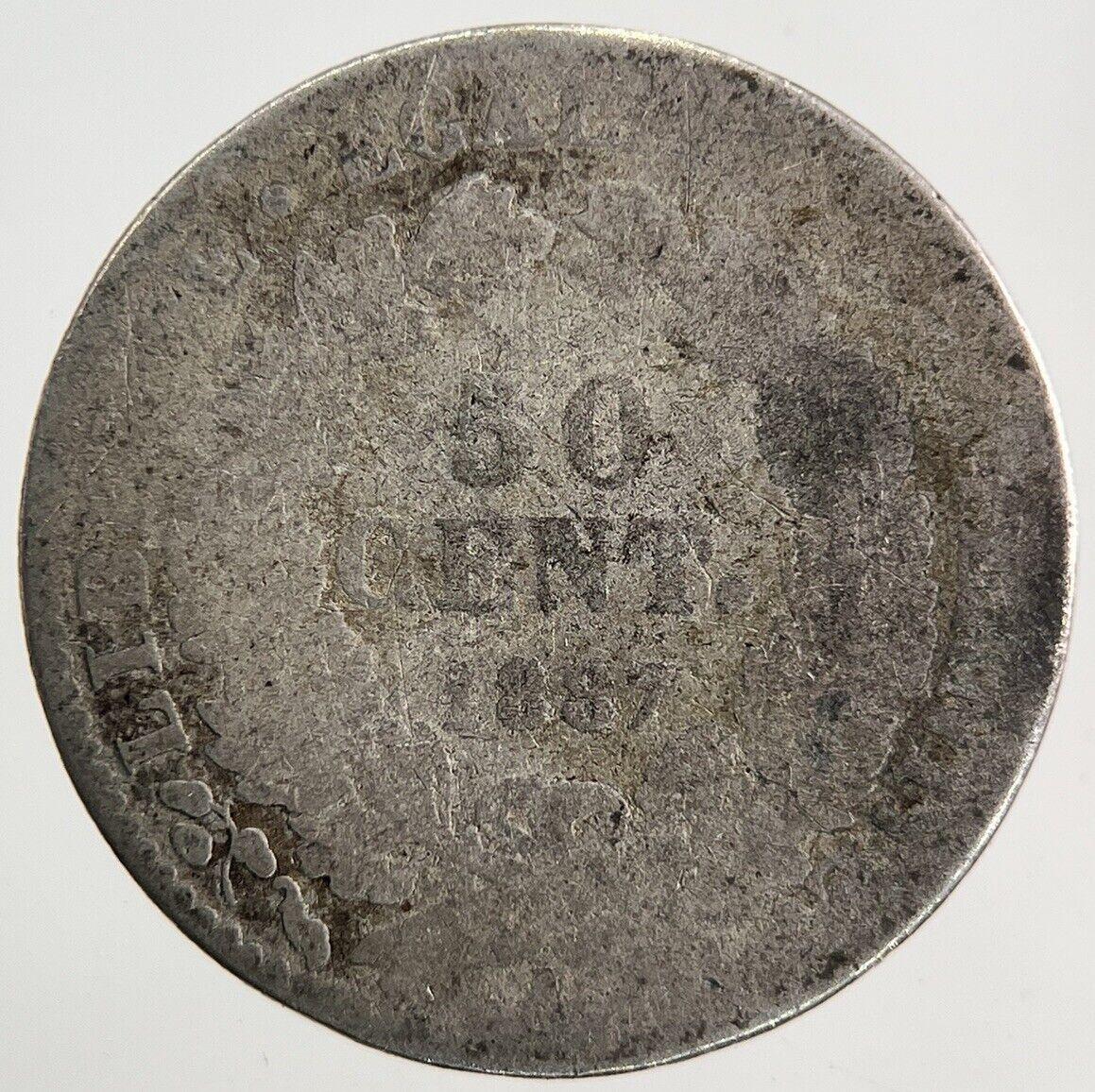 1887 France 50 Centimes Silver Coin | Fair Grade