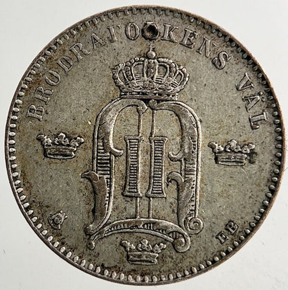 1887 Sweden 10 Ore Silver Coin | Fine Collectable Grade