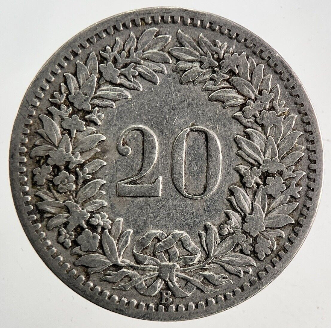 1887 Switzerland Swiss 20 Rappen Coin | Fine Collectable Grade