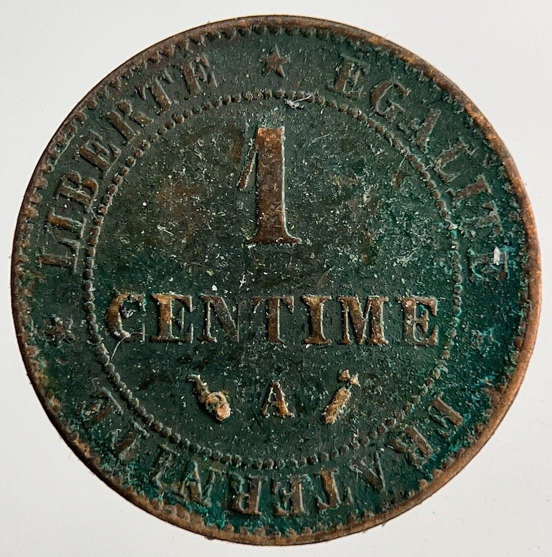 1887 France Un 1 Centime Coin | Fine Collectable Grade