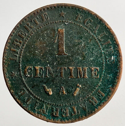1887 France Un 1 Centime Coin | Fine Collectable Grade