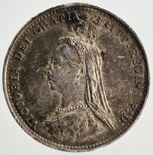 1887 Jubilee Head Victoria Threepence Silver Coin | Very Fine Grade | a9811