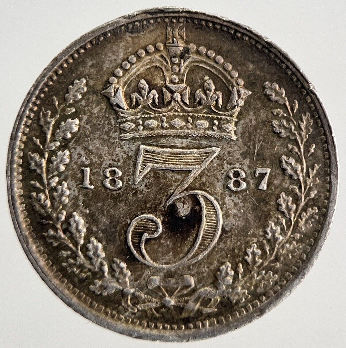 1887 Jubilee Head Victoria Threepence Silver Coin | Very Fine Grade | a9812