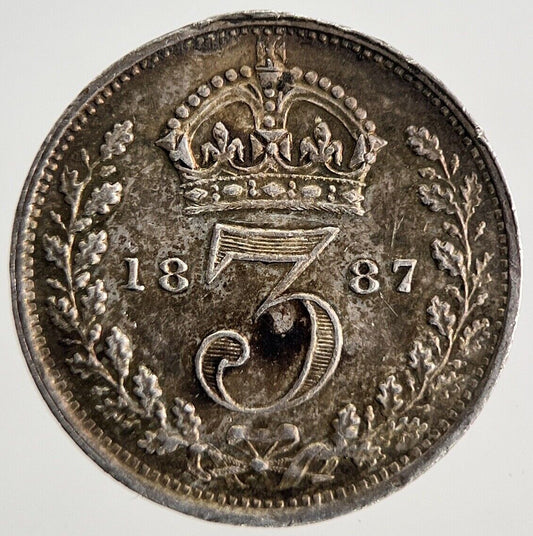 1887 Jubilee Head Victoria Threepence Silver Coin | Very Fine Grade | a9812