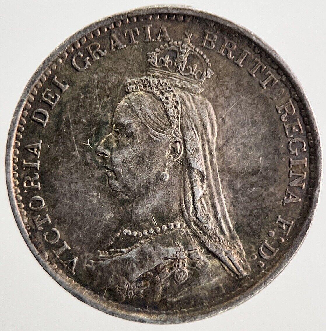 1887 Jubilee Head Victoria Threepence Silver Coin | Very Fine Grade | a9812