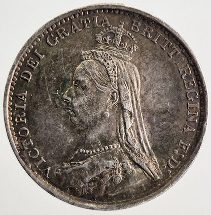 1887 Jubilee Head Victoria Threepence Silver Coin | Very Fine Grade | a9812