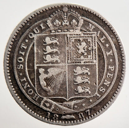1887 Jubilee Head Victoria Shilling Silver Coin | Collectable Grade | a3611