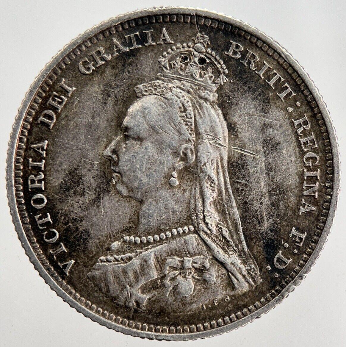 1887 Jubilee Head Victoria Shilling Silver Coin | Fine Collectable Grade | a2460