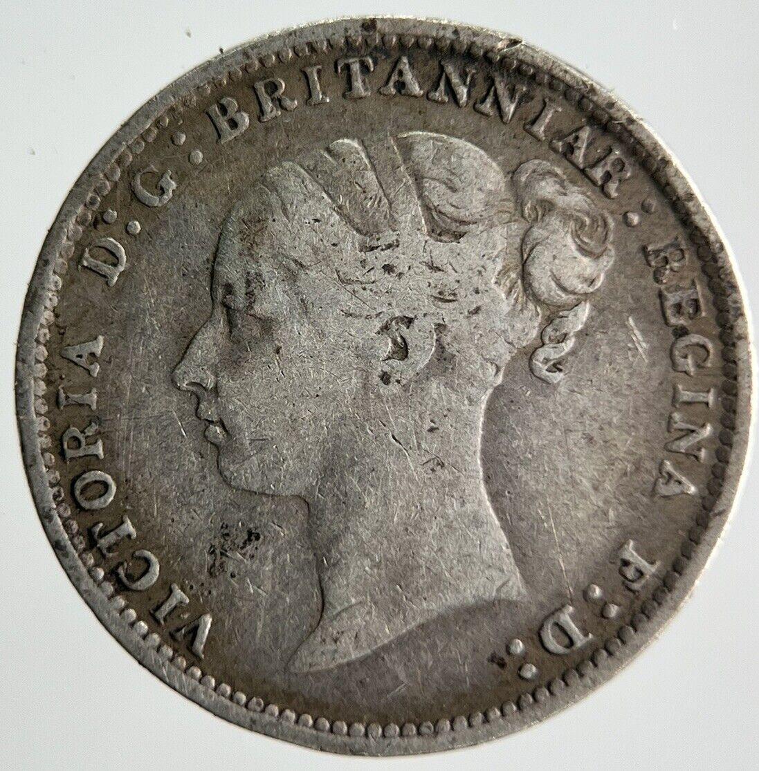 1886 Young Head Victoria Threepence Silver Coin | Fine Collectable Grade | a4052