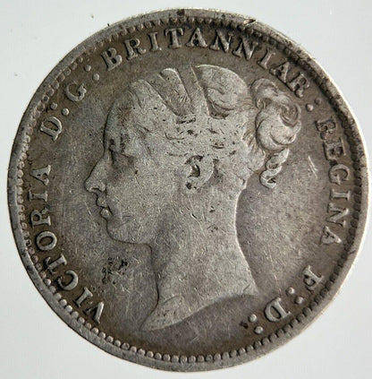 1886 Young Head Victoria Threepence Silver Coin | Fine Collectable Grade | a4052