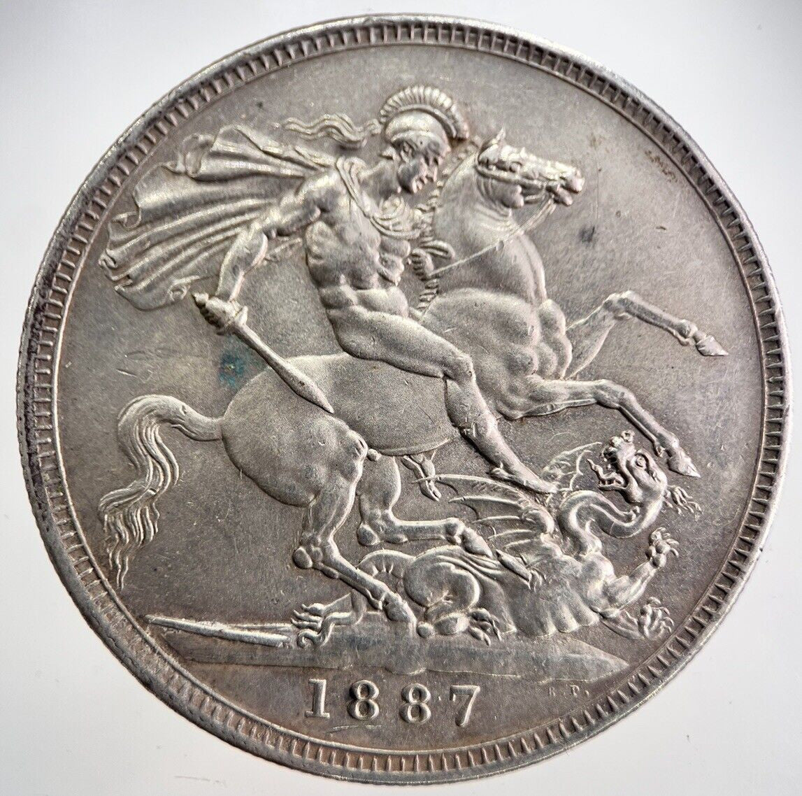 1887 Victoria Crown Silver Coin Ex Mount | Very Fine Grade | a2791