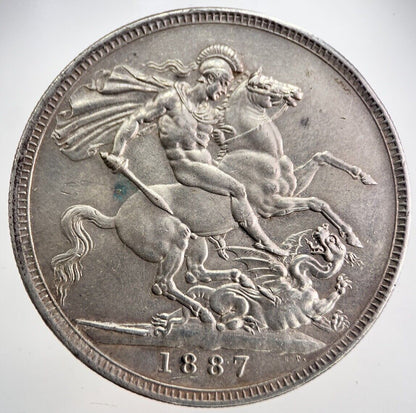 1887 Victoria Crown Silver Coin Ex Mount | Very Fine Grade | a2791