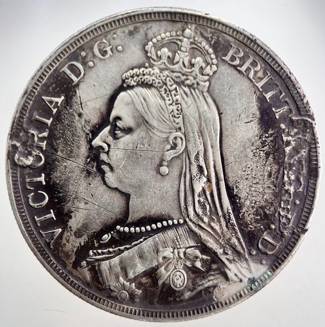 1887 Victoria Crown Silver Coin Ex Mount | Very Fine Grade | a2791