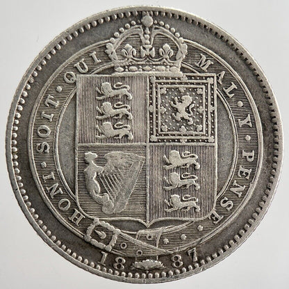 1887 Jubilee Head Victoria Shilling Silver Coin | Fine Collectable Grade | a2468