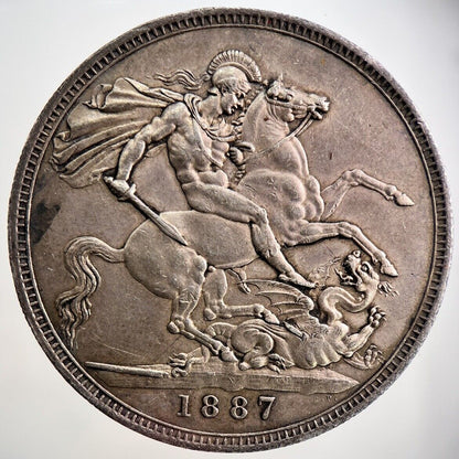 1887 Victoria Crown Silver Coin | Very Fine Grade | a2616