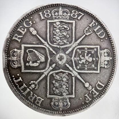 1887 Victoria Double Florin Silver Coin | Fine Collectable Grade